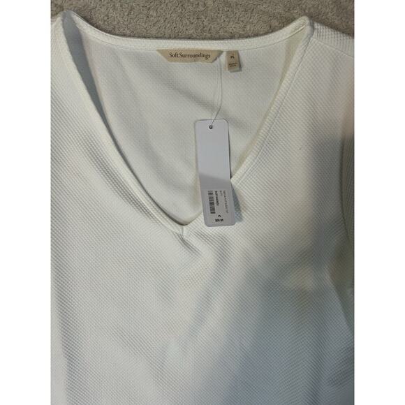 Soft Surroundings Womens Size Petite Large White Tabitha Puff Sleeve Spring - Picture 3 of 7